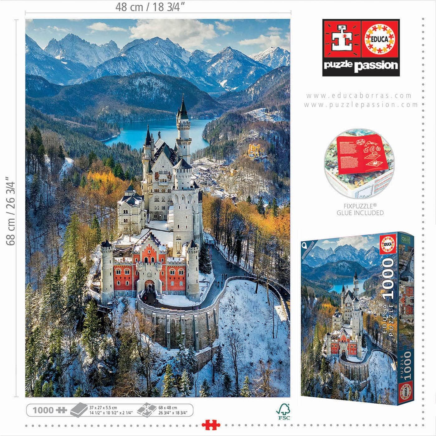 Puzzle Castillo Neuschwanstein 1000 piezas Educa