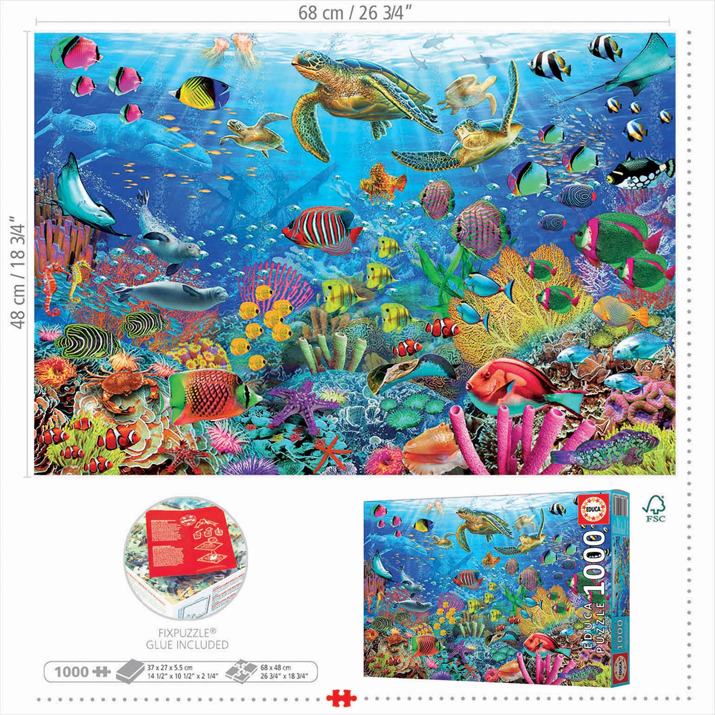 Puzzle Tortugas en el Paraíso 1000 piezas Educa