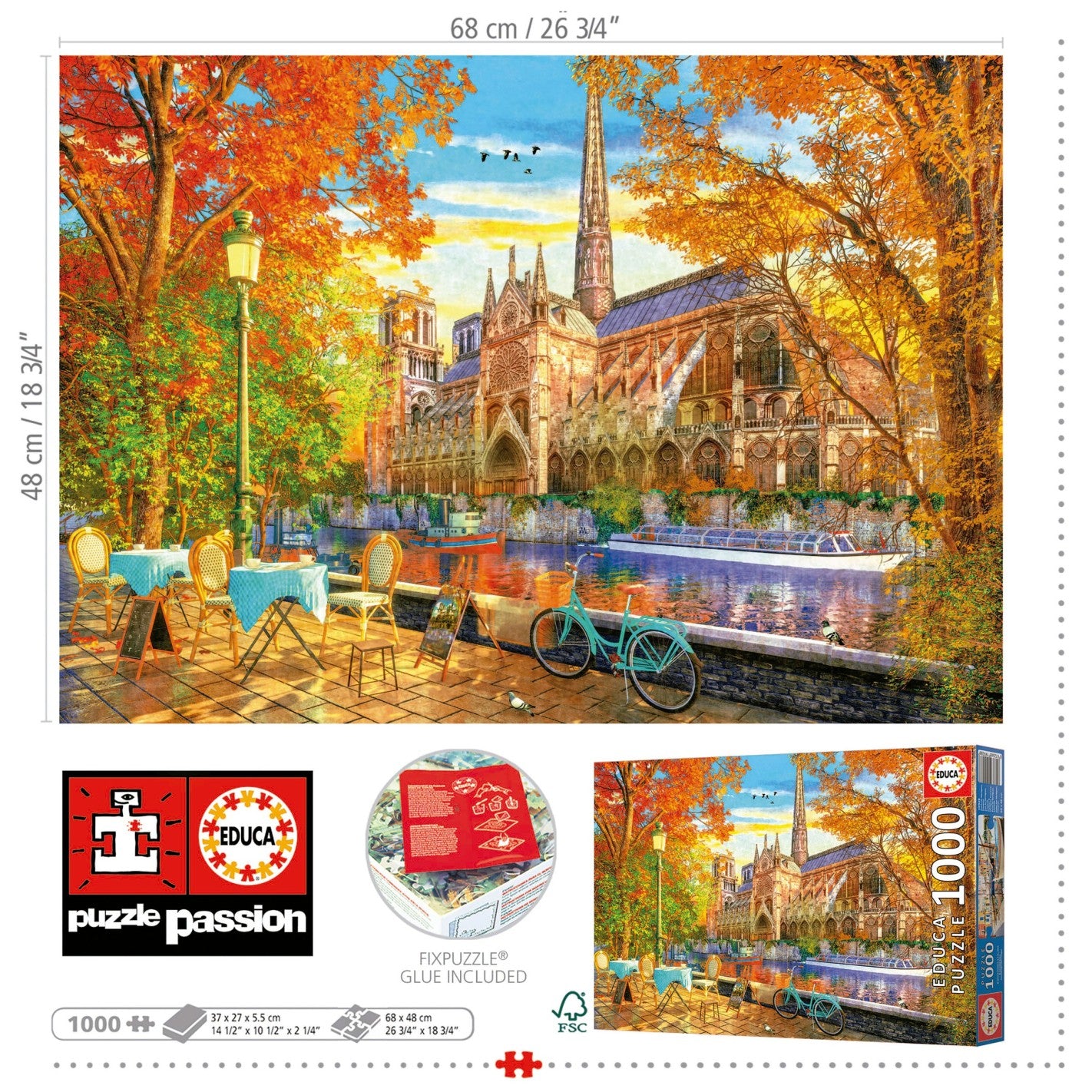 Puzzle Otoño en Notre Dame 1000 piezas Educa