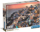 Caja del puzzle Santorini 1000 piezas Clementoni con las casas blancas encaladas y los molinos de Oía al atardecer sobre el mar Egeo