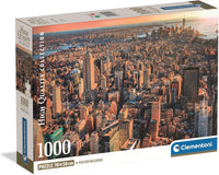Caja del puzzle Nueva York 1000 piezas Clementoni con vista aérea del skyline de Manhattan y el Empire State al atardecer