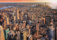 Ilustración del puzzle Nueva York 1000 piezas Clementoni con vista aérea del skyline de Manhattan y el Empire State al atardecer