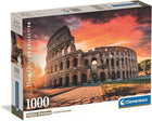 Caja del puzzle Atardecer en el Coliseo de Roma 1000 piezas Clementoni con el Coliseo iluminado por un cielo anaranjado al atardecer